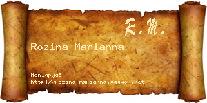 Rozina Marianna névjegykártya